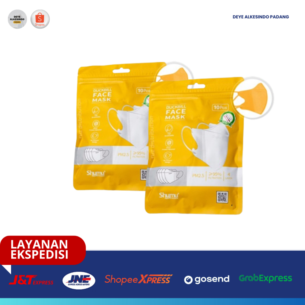 MASKER SHUMU DUCKBILL GOLD ISI 10 PCS