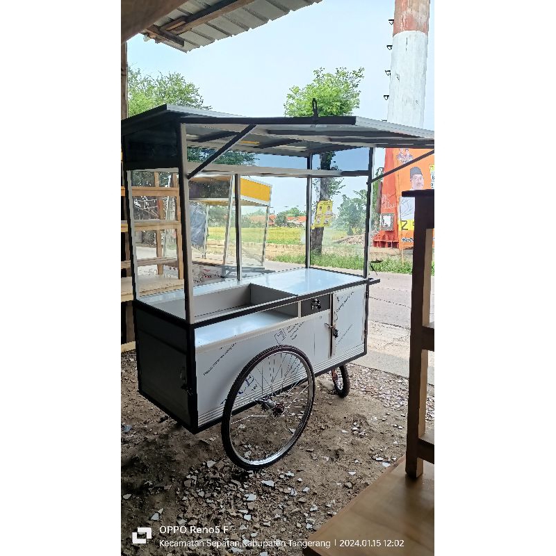 gerobak martabak manis, gerobak alumunium gerobak 150cm