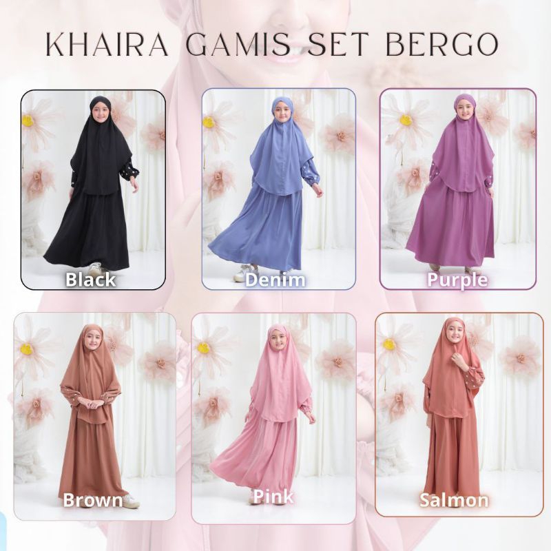 Gamis Anak Set Bergo KHAIRA By UMMA DAILY
