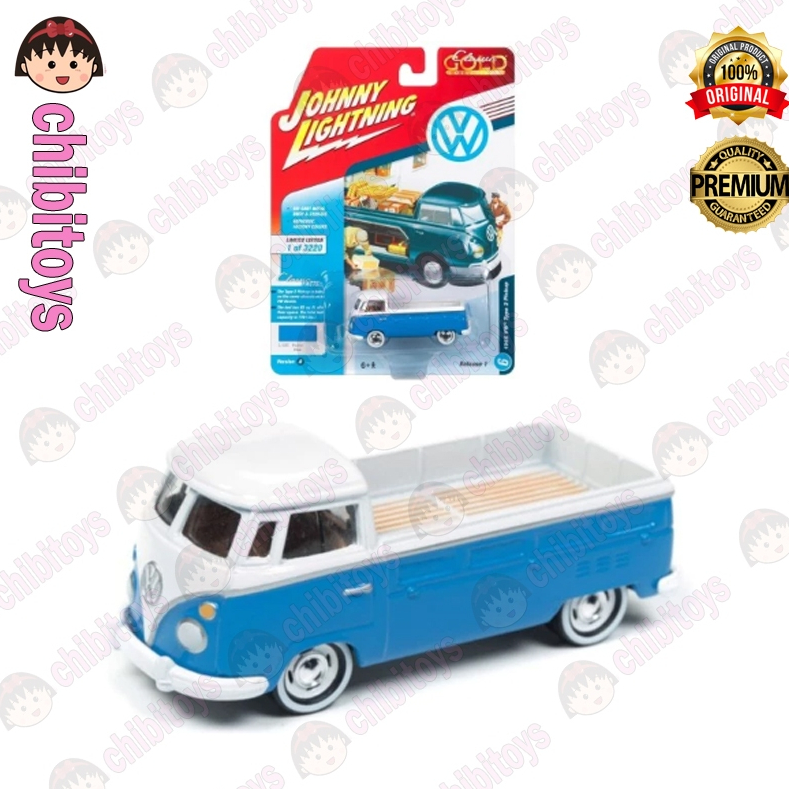 Johnny Lightning 1965 VW Volkswagen Type 2 Pickup Biru VW Kombi Van Original