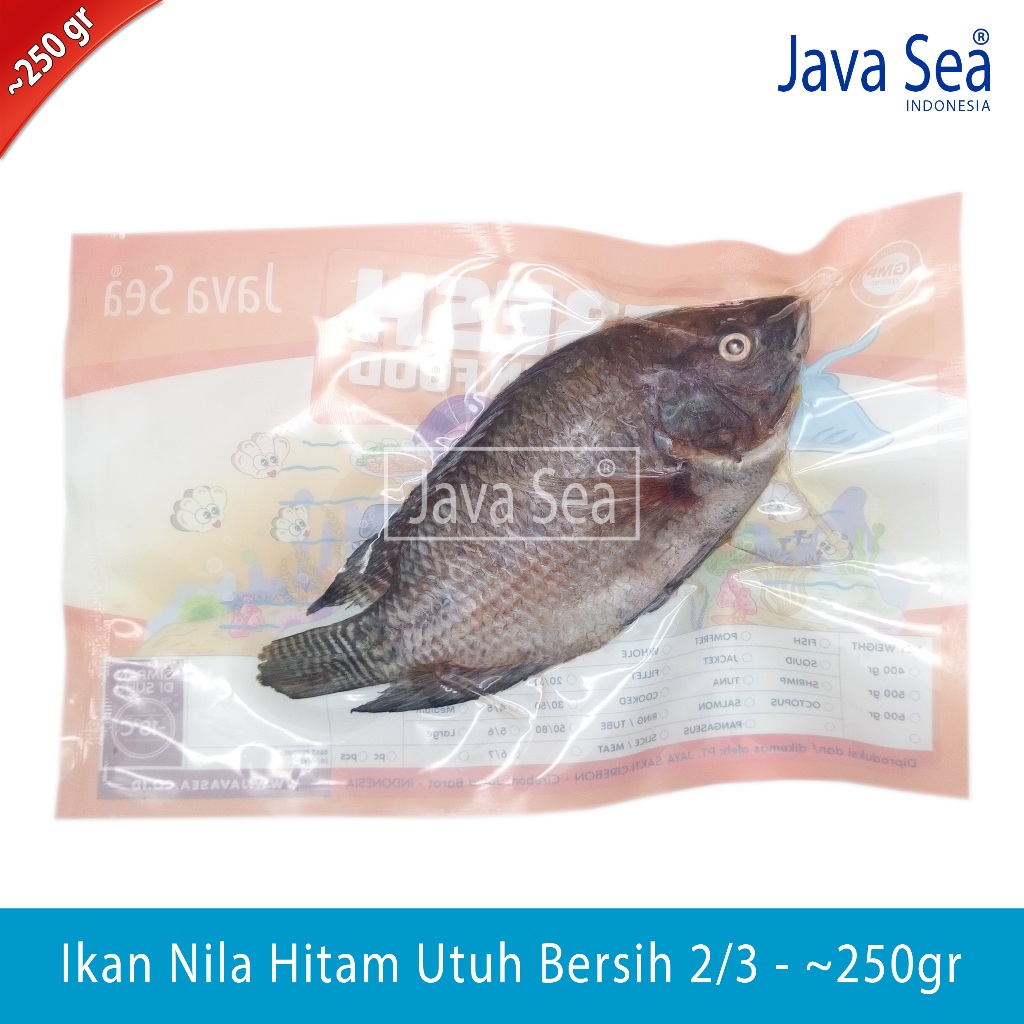 

Ikan Nila/Tilapia Hitam Utuh Bersih Perut 2/3 pack 200-300gr Java Sea