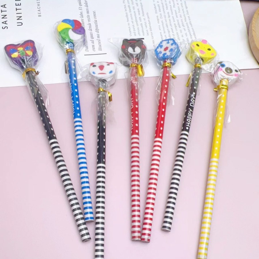 

Pensil dengan Penghapus Karakter Pencil