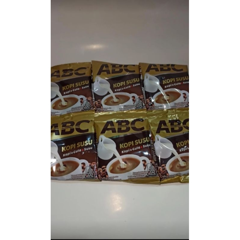 

ABC kopi susu, kopi+gula&susu 30g isi 10pcs