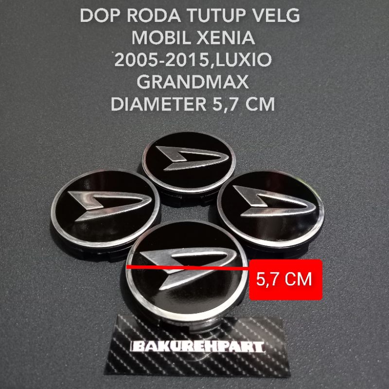 Dop roda tutup velg mobil XENIA 2005-2015, LUXIO, GRAND MAX diameter 5,7 cm harga satuan