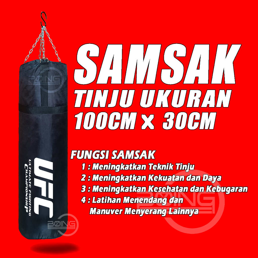Samsak Tinju 1meter Diameter 30cm Berkualitas - Samsak Gantung Berkualitas - Samsak Boxing MMA Muayt
