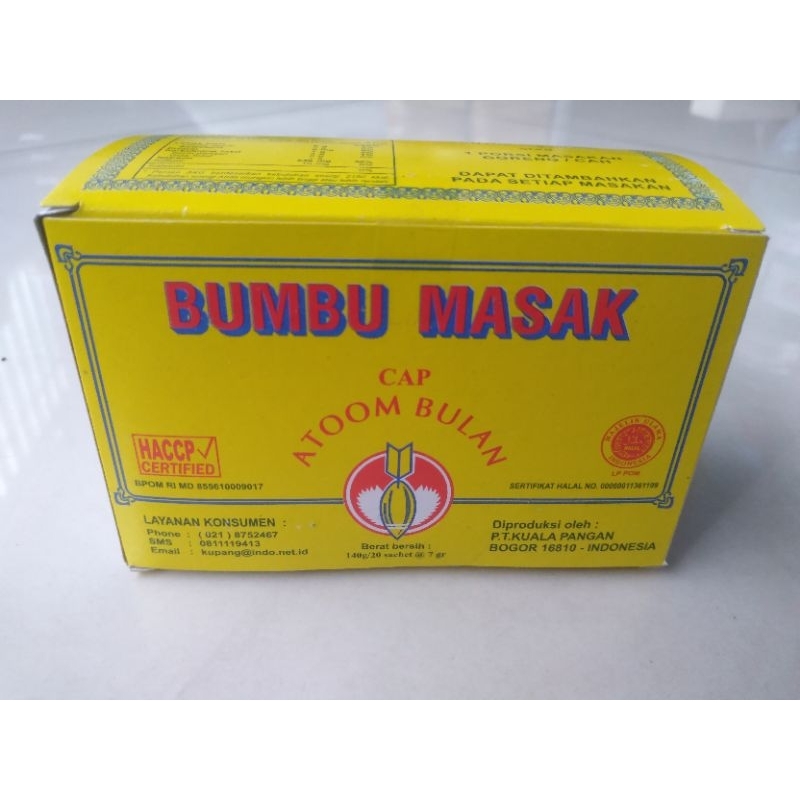 

BUMBU MASAK ATOM BULAN 1 BOX ISI 20 SACHET