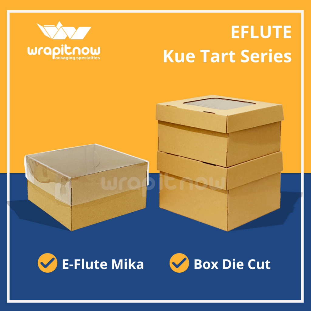 

Kardus E-flute Top Lock 18x18x10 dan Mika Eflute 18x1810 dus kue tart hampers chiffon pudding Cake