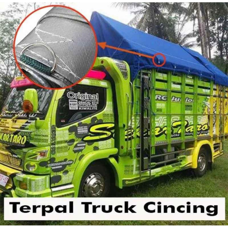 Terpal Truk kain Liong/kanvas ukuran 5x8 Cincingan