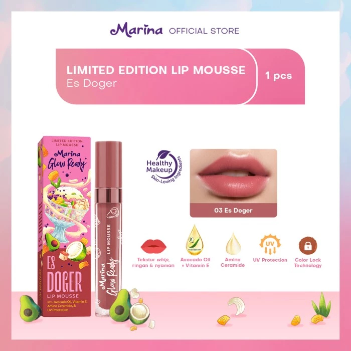 Marina Glow Ready Lipmousse Limited Edition Es Nusantara