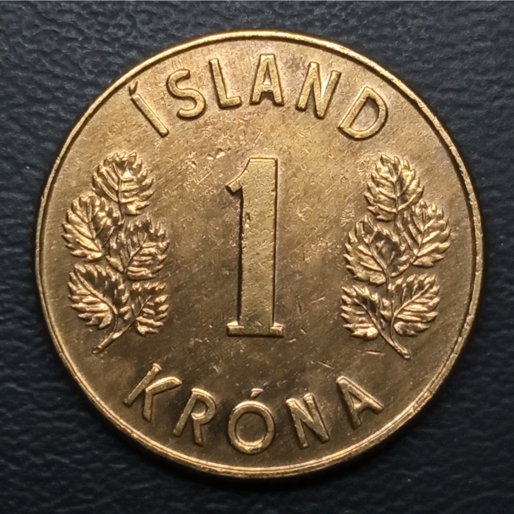Koin Kuno Islandia 1 Krona 1957-1975 (tahun acak) | Koin Asing Mancanegara
