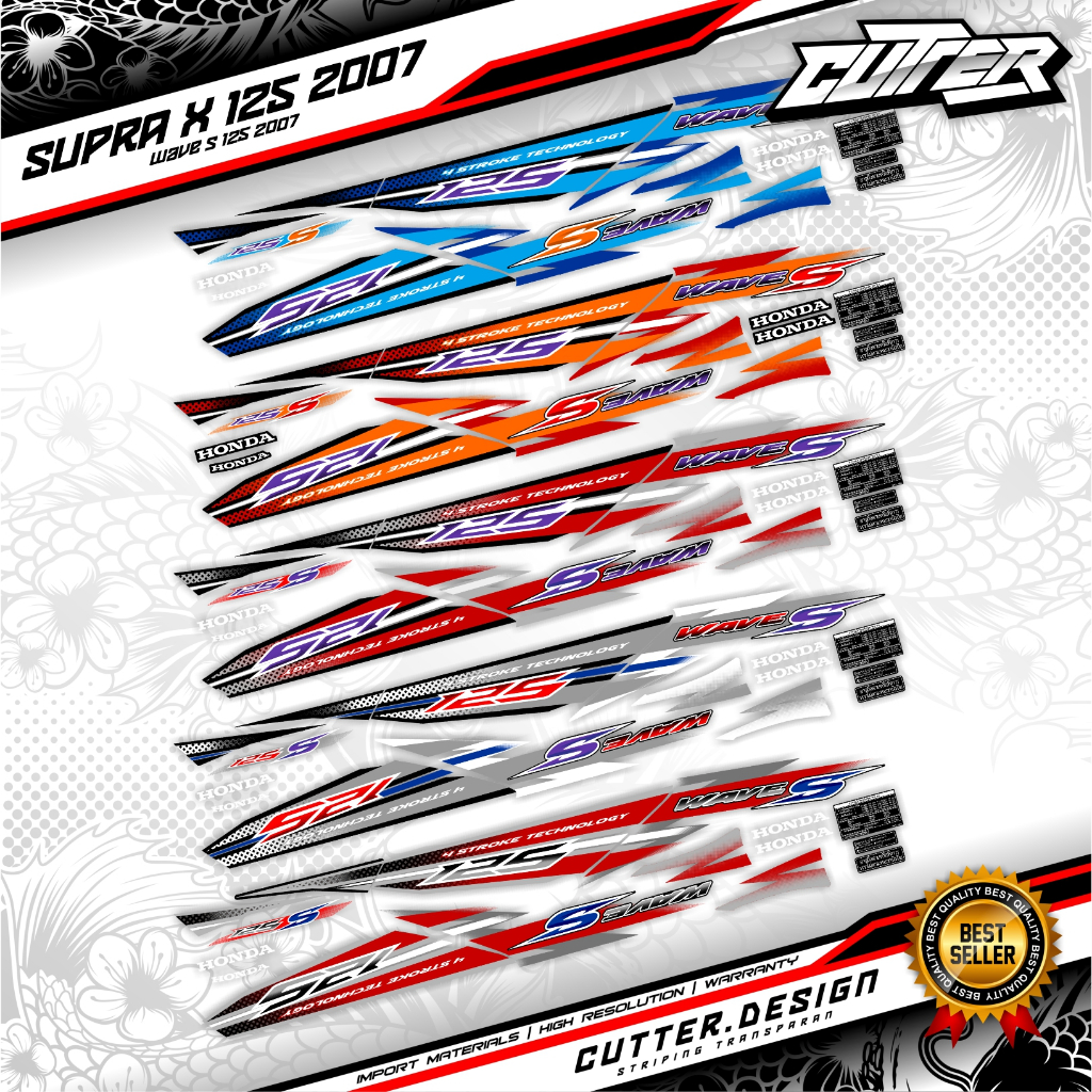 STRIPING TRANSPARAN SUPRA X 125 2007 / striping wave 125S 2007