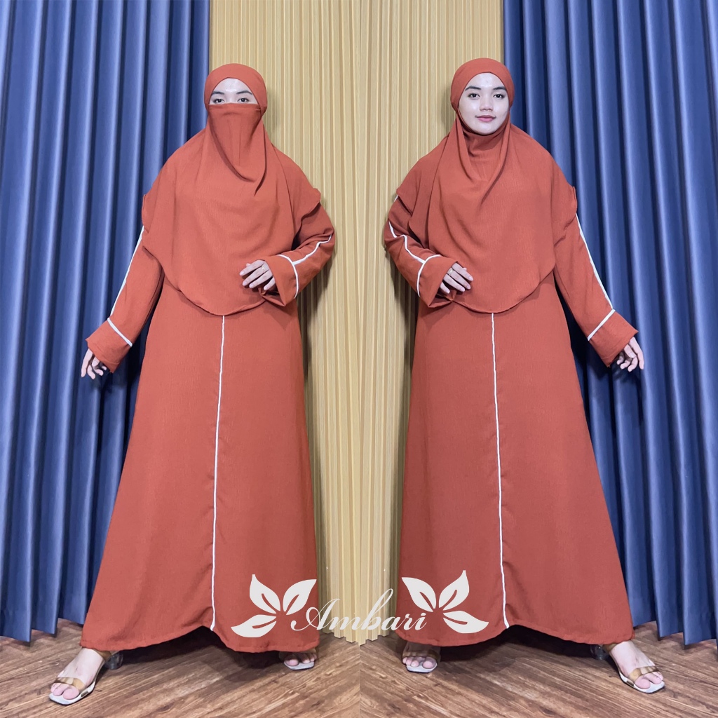 GAMIS ABAYA HAURA FRENCH KHIMAR/SET SYAR'I UMROH