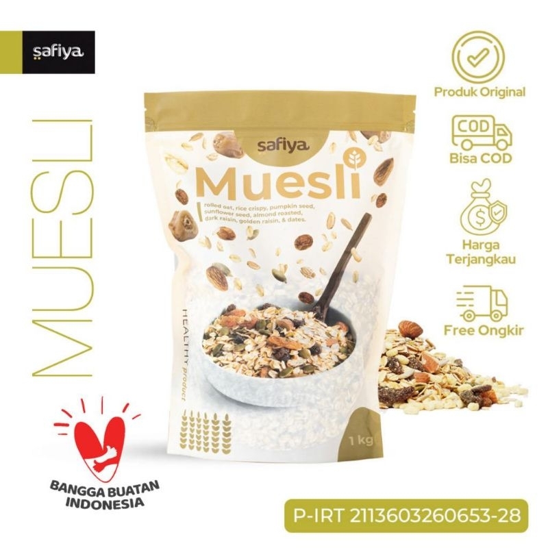 

(COD) Muesli Fruit and Seed 1 Kg Sereal Sehat Authentic Safiya Food ready makassar sereal diet detox cemilan anak