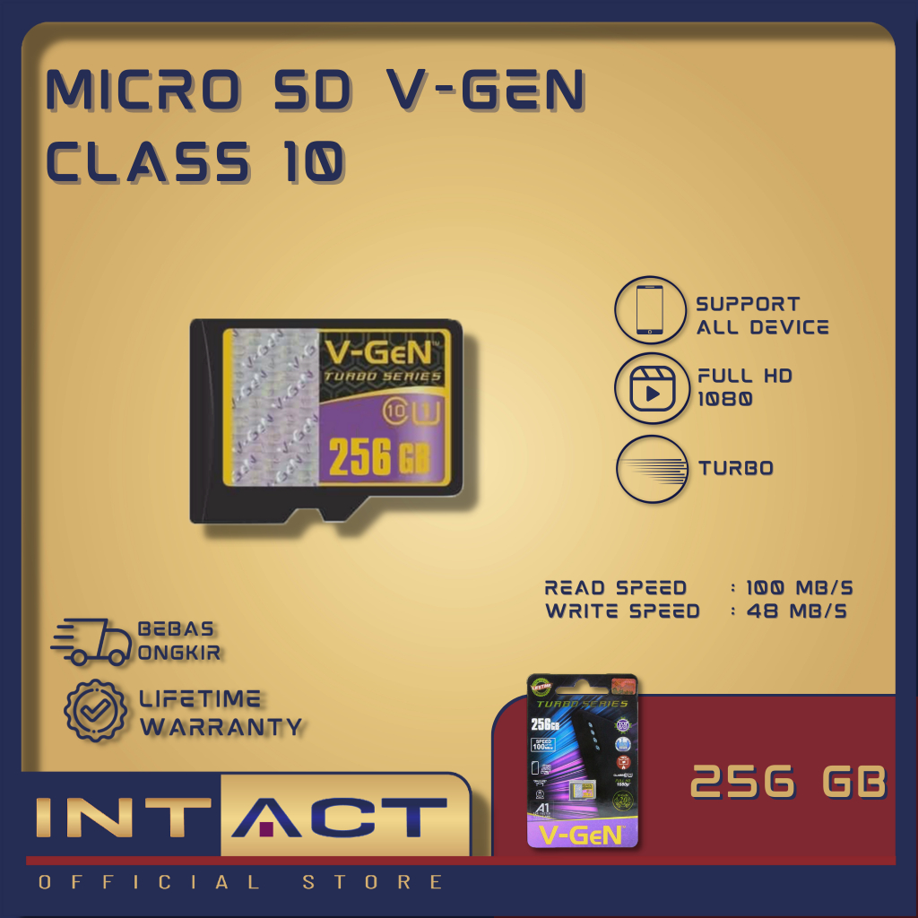 MicroSD V-GeN Turbo Series 256GB 512GB 1TB NA Plus Adapter Class10 Memory Card Micro SD Memory HP