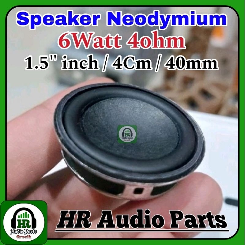 Speaker Mini Woofer 1.5" inch 4ohm 6W 40mm  HIFI SQ Bass Magnet Neodymium Bluetooth Portabel Speaker Karet
