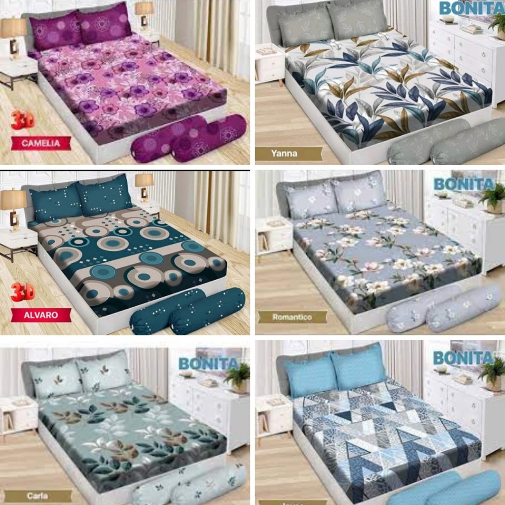 Sprei Bonita 3D Ukuran 160x200 Tinggi 20 Queen Sprei Motif Karakter Minimalis Flower