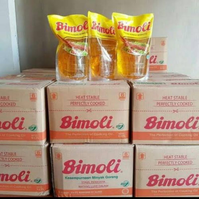 

(Promo) minyak goreng bimoli 2 Liter, 1dus, isi 6pcs(beli 3dus bonus 3pcs)