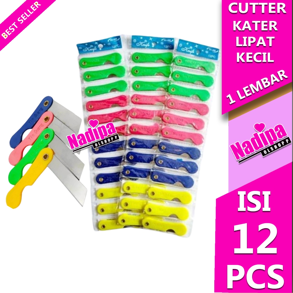 

CUTTER LIPAT/PISAU LIPAT KECIL 1 RENCENG ISI 12 PCS NADIPA OLSHOPP