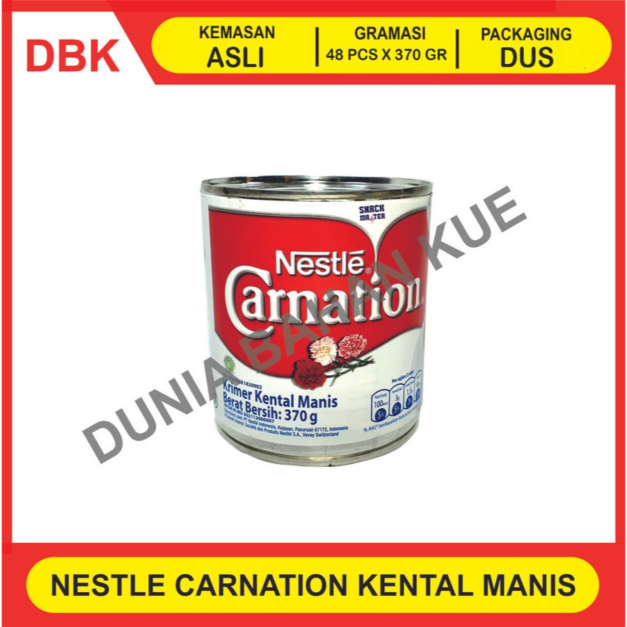 

NESTLE CARNATION 370 GR / SUSU KENTAL MANIS - 1 DUS 48 PCS / CARNATION KENTAL MANIS