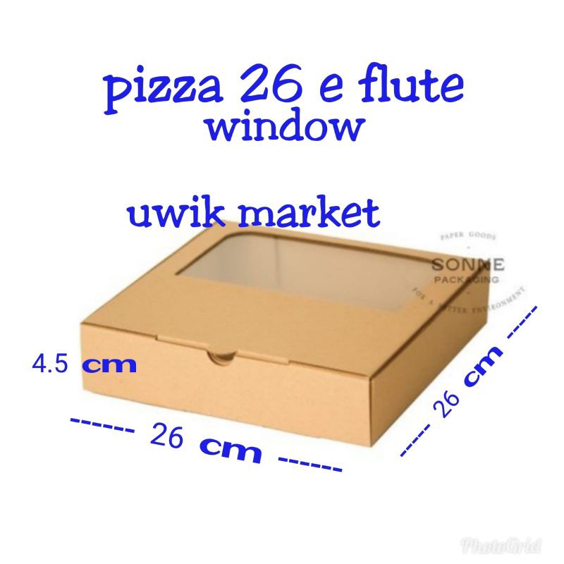 

[ MIN.10 PCS ]BOX PIZZA 26 E FLUTE WINDOW/KOTAK PIZZA 26 E FLUTE WINDOW