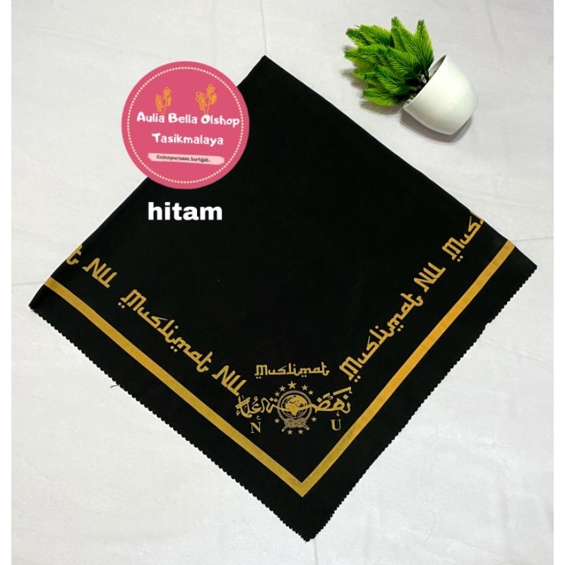 HIJAB MUSLIMAT NU WARNA HITAM // HIJAB MUSLIMAT NU SEGIEMPAT // TERLARIS