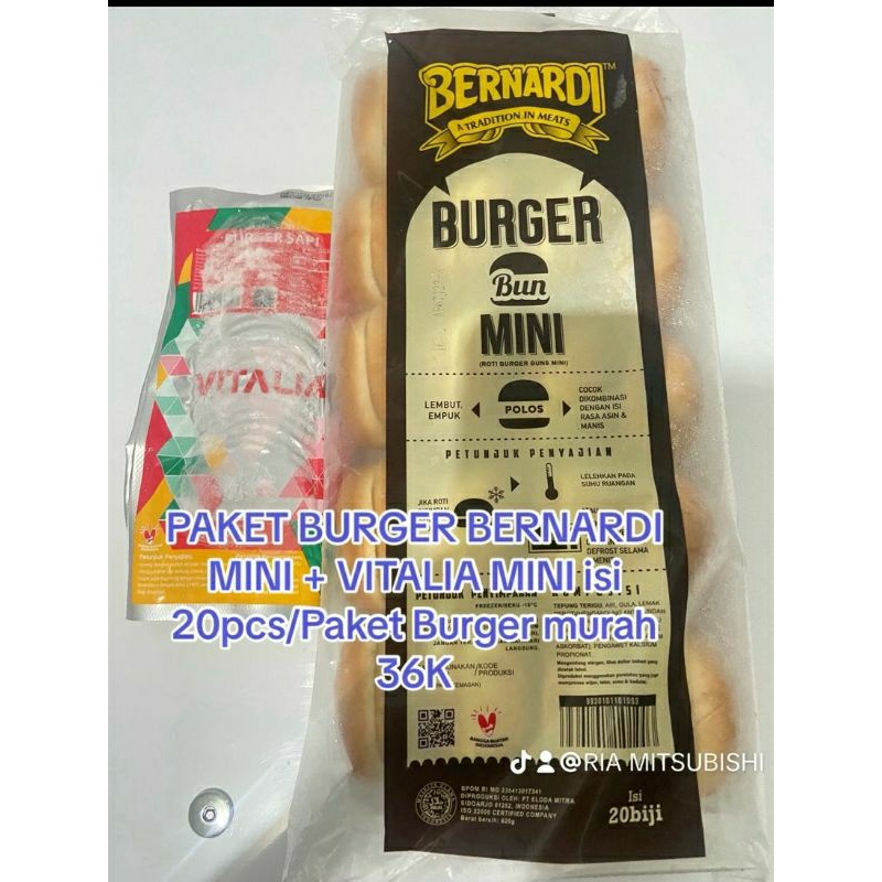 

PAKET BURGER BERNARDI MINI + VITALIA MINI isi 20pcs/Paket Burger murah