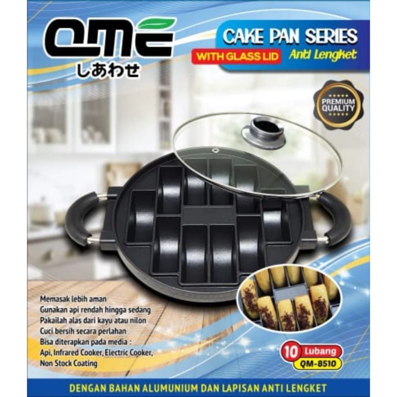 QME-Cetakan Kue Pukis Lubang 10 / Pukis / martabak mini isi 8 / isi 7Maker lubang 10 tutup Kaca