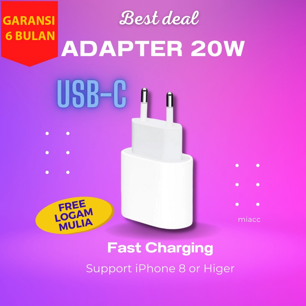 Power Adapter Charger 20W Iphone 11 12 13 Pro Max Super