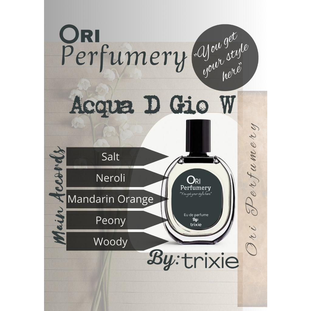Ori Perfumery Acqua D Gio Woman Inspired