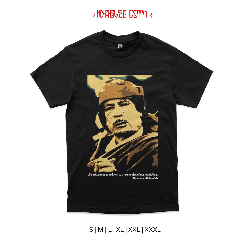 kaos tokoh Muammar Khadafi combed 24s