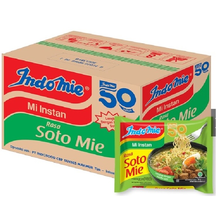 

Indomie Mi Instan Soto 69 gr @ Karton / 40 pcs