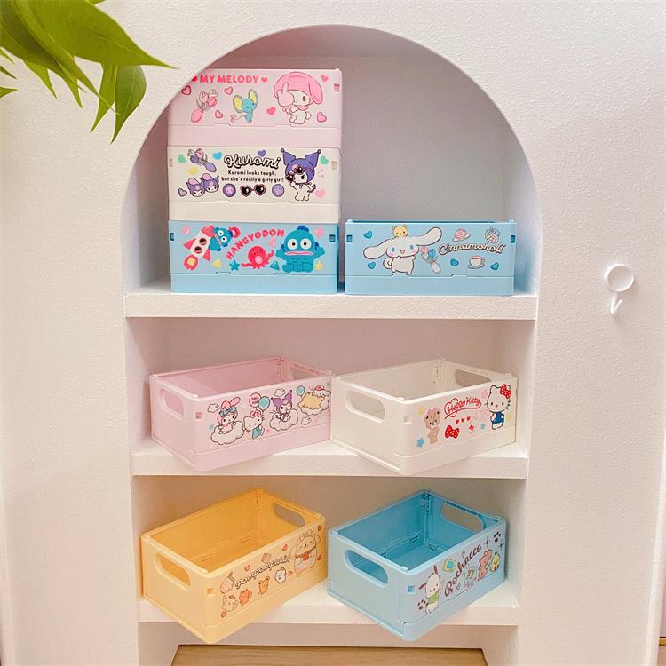 Box lipat Storage box kecil serbaguna Snoopy Batzmaru Kuromi Pooh My Melody Kuromi Cinnamoroll Butte
