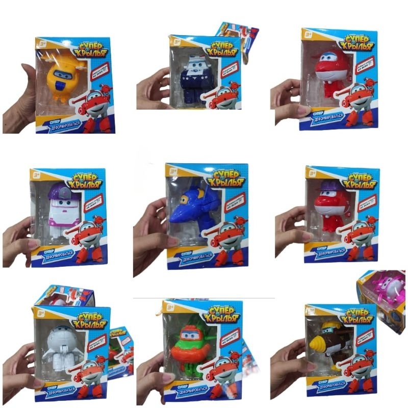 mainan robot transformer super wings figure