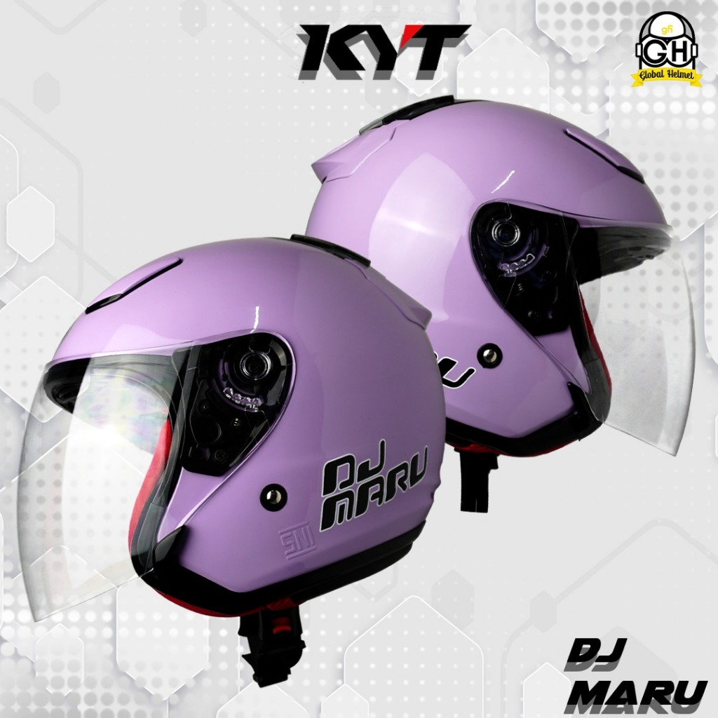 Helm KYT DJ Maru Lavender Half Face Microlock Helm