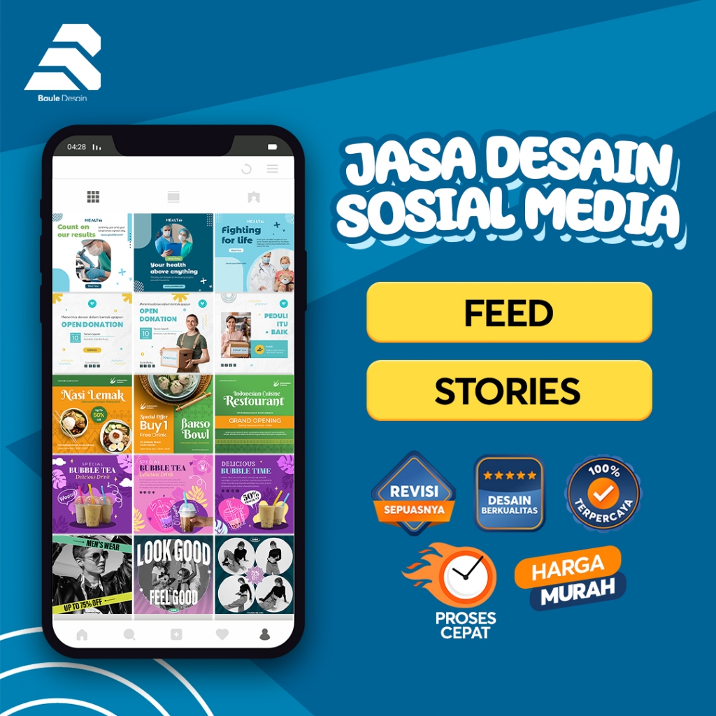 JASA DESAIN SOSIAL MEDIA FEED/STORIES UMKM/ONLINESHOP