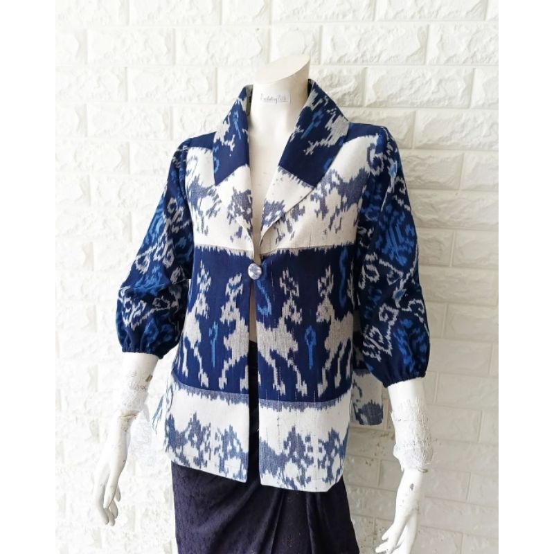 Blazer tenun wanita atasan wanita baju tenun Jepara blazer batik blazer murah