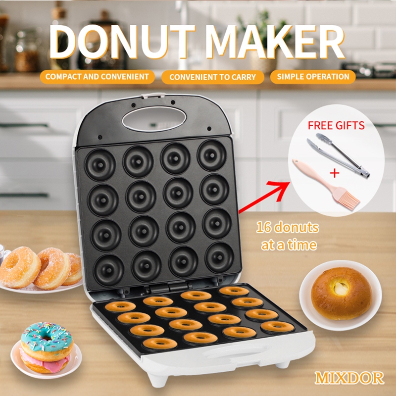 MIXDOR Mini Donut Maker 16 Hole 1400W Breakfast Cake Maker Electric Donut Maker Machine 16 Holes Don