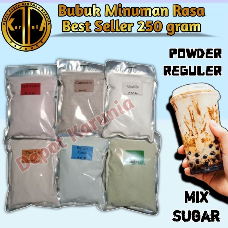 

Bubuk Minuman Rasa 250 gram Reguler Serbuk Minuman Kekinian 250gr