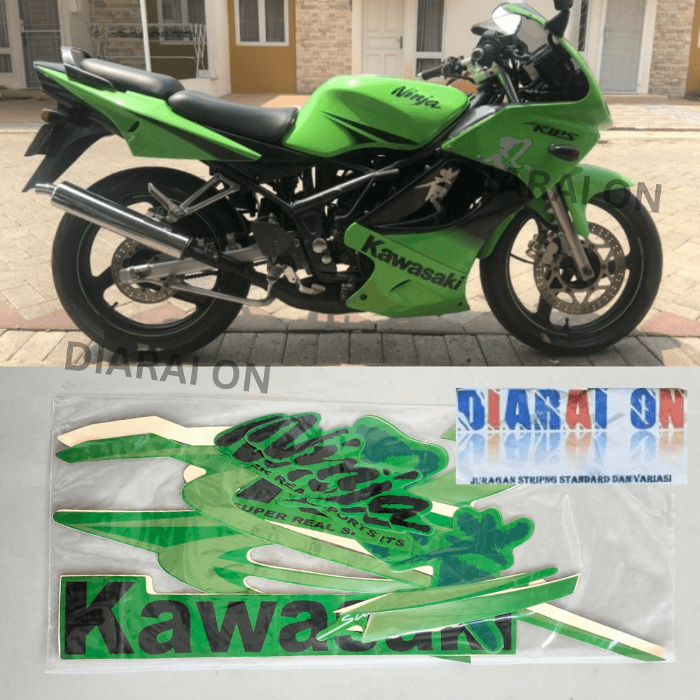 Stiker Striping Kawasaki Ninja RR 150 2011 - Ninja RR Old 2010 Hijau Murah