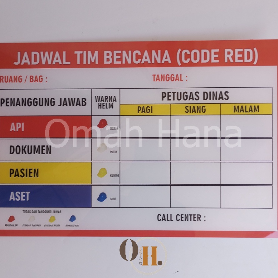 

PFS Akrilik Code Red Jadwal Tim Bencana Eco Papan Siaga Bencana Mini Papan Red Code Mini tervirall