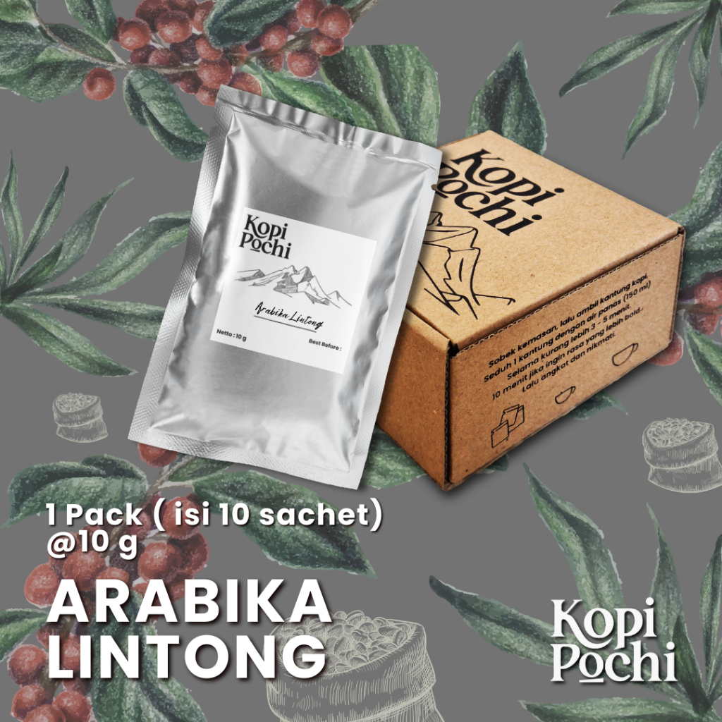 

Kopi Arabika Lintong 1 Pack 10 Sachet x 10 gram by Kopi Pochi