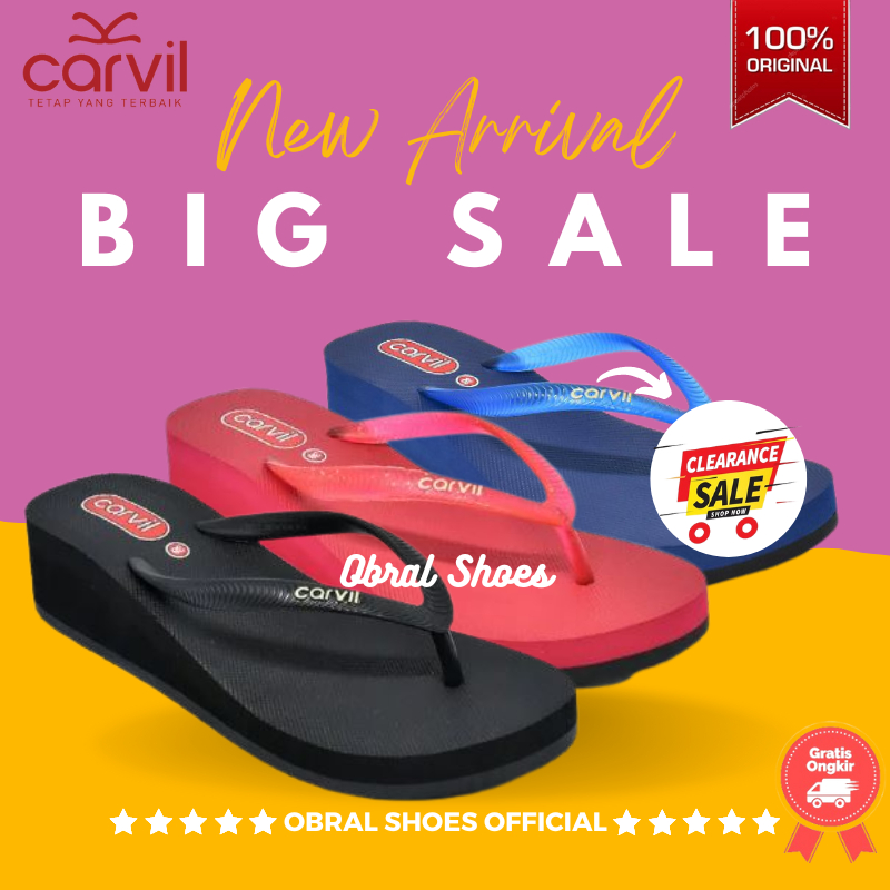 Carvil Isabella- L | Sandal Wedges Spon | Sendal Wedges Wanita Original by Carvil