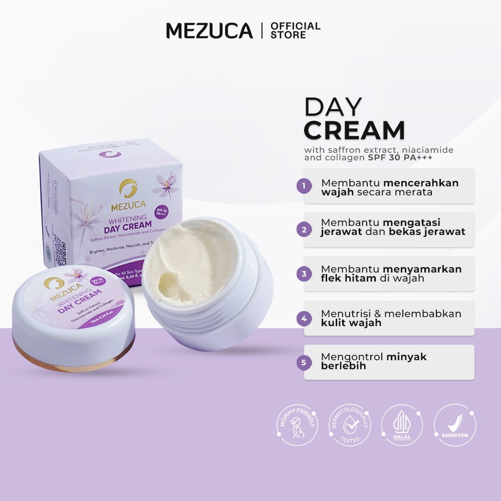 Day Cream Mezuca Cream Pagi Mencerahkan Memutihkan Flek