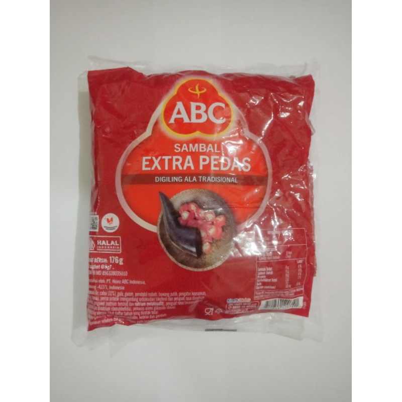 

saus sambal ABC sachet extra pedas per pak isi 22 pcs