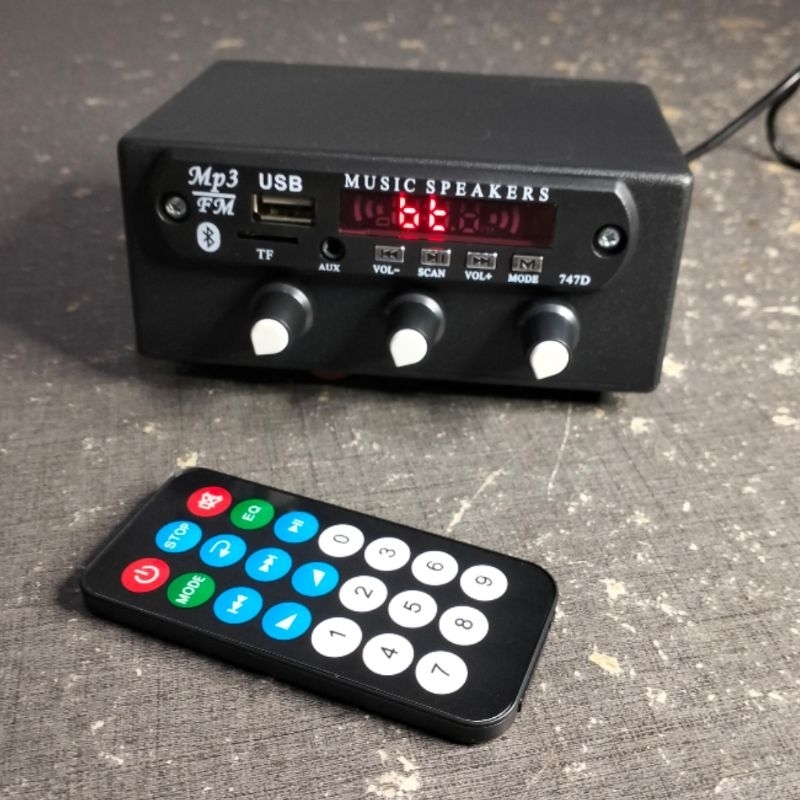 POWER AMPLI MINI MP3 BLUETOOTH STEREO 12VOLT MURAH PLUS ADAPTOR