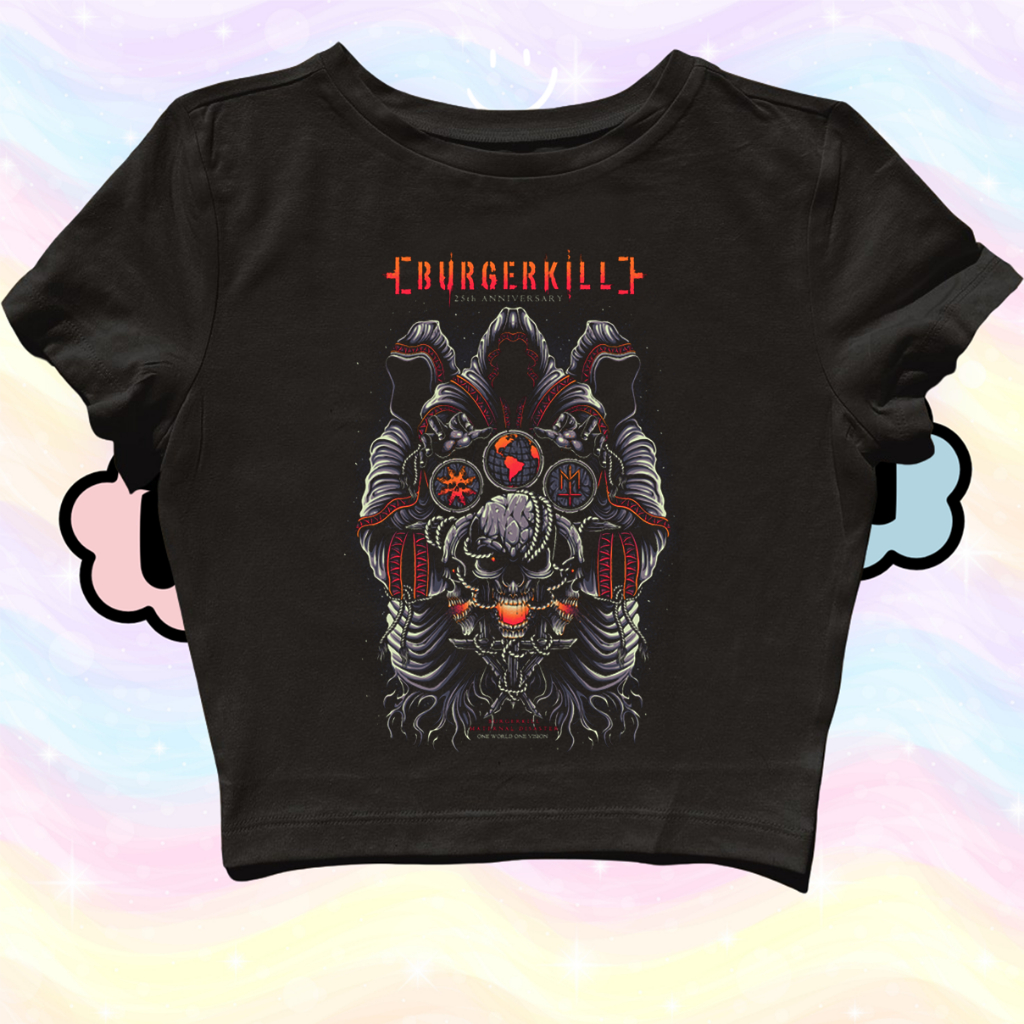 STARPERSON | CROP TOP BURGERKILL MATERNAL DISASTER ANNIVERSARY | GRUNGE | Y2K | METAL | VINTAGE | AN