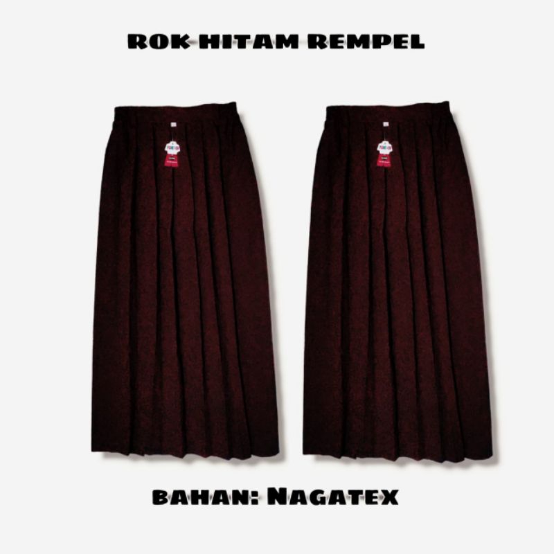 Rok Hitam Model Rempel Sekolah SD/SMP/SMA Bawahan Anak Perempuan