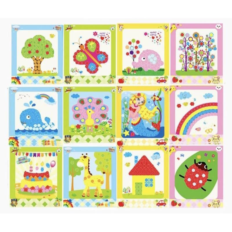 Mainan Edukasi Anak DIY Menempel Kancing Painting Button Sticker