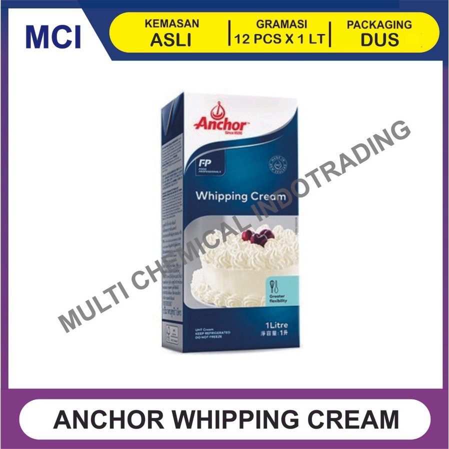 

ANCHOR WHIPPING CREAM 1 LT / WHIP CREAM - 1 DUS 12 PCS