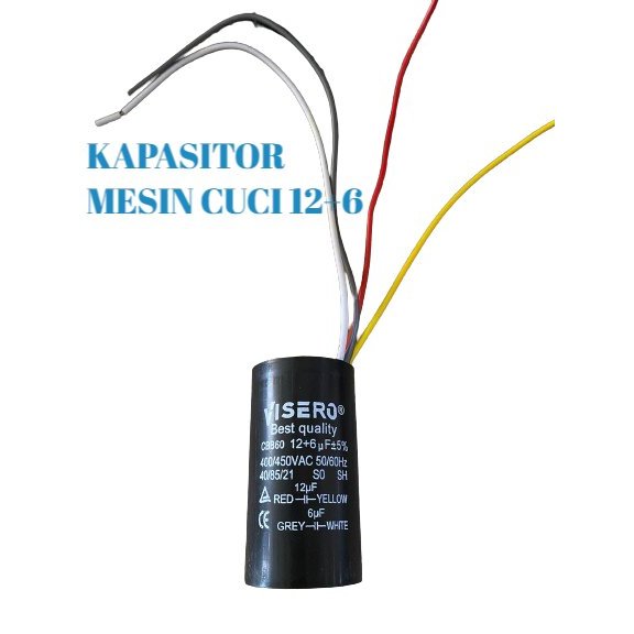 KAPASITOR MESIN CUCI 12+6 450V CAPACITOR VISERO